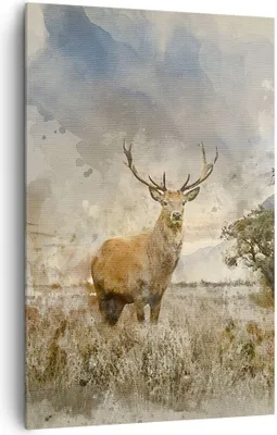 Produktbild von Bild auf Leinwand - Leinwandbild - Einteilig - rotwild natur - 80x120cm - Wand Bild - Wanddeko - Wandbilder - Leinwanddruck - Kunstdruck - Wanddekoration - Leinwand bilder - Wandbild - PA80x120-3465