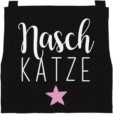 Produktbild von Kinderschürze mit Spruch Naschkatze Stern Kochschürze für Kinder Geschenk für Mädchen SpecialMe® schwarz 3-6 Jahre