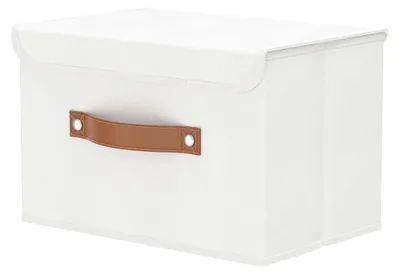 Produktbild von Aufbewahrungskorb mit Deckel, 38 x 25 x 25 cm, Aufbewahrungsboxen, Stoffaufbewahrungsbox, Kleiderorganizer