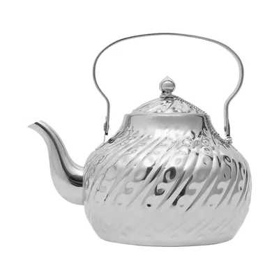 Image de Théière en acier inoxydable, 2L théière, théière avec passoire à thé, théière en acier inoxydable de style antique