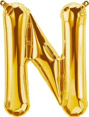 Produktbild von Folienballon Buchstabe N, gold, ca. 40 cm, für Luftbefüllung