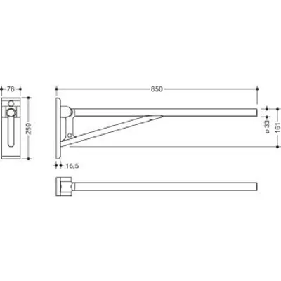 Produktbild von HEWI 900.50B218XA 98 Stützklappgriff, L:850mm,