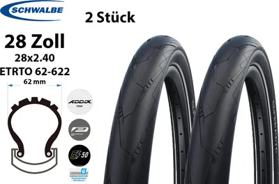 Produktbild von 2 Stück 28 Zoll Schwalbe SUPER MOTO 29x2.4 62-622 DD mit Reflex
