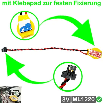 Produktbild von ML1220 RTC Bios CMOS Batterie Anschluss 6mm x 3mm für Alienware Notebook PC