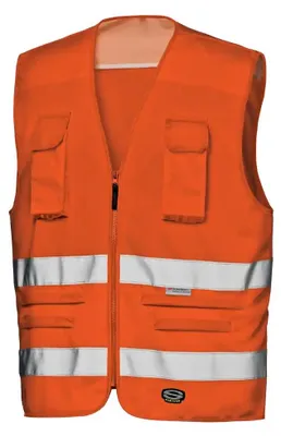 Obrázek produktu pro Výstražná vesta Sir Safety podle normy EN ISO 20471, třída 2, s dvojitými reflexními pruhy, velikost L, ORANŽOVÁ