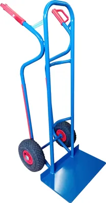 Produktbild von Stahlrohr Sackkarre mit "JUMBO"-Ladeschaufel 470x280 mm - EU (Räder nach Ihrer Wahl - siehe Varianten) HIER: Luftrad / PVC-Felge / Rollenlager