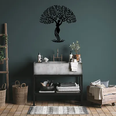 Immagine prodotto di Wallity, Donna- TNL2268, Nero, Altre decorazioni per la casa, 69 x 70 cm, 100% metallo (Spessore: 1