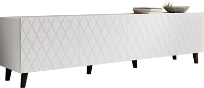 Produktbild von MIRJAN24 TV-Lowboard Asti, Stilvoll TV-Schrank mit 4 Türen, TV-Tisch, Fronten gefräst, Wohnzimmer Kollektion (Farbe: Weiß)