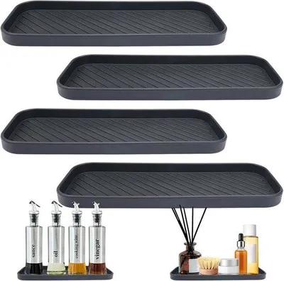 Obrázok produktu pre Silikónový organizér do drezu, 4 ks, čierny, silikón, 23 x 9 cm