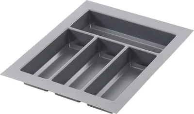 Produktbild von Agoform Besteckeinsatz Classico kürzbar 440x340x50,5mm, Kunststoff schiefergrau