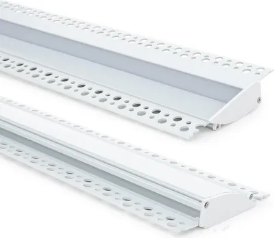 Produktbild von Aluminiumprofil Einbau für Gips/Stuckdecke 2m für LED Streifen bis 12 mm Weiß 2 m Weiß transluzent