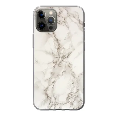 Produktbild von MuchoWow® Handyhülle Schutzhülle Hülle für iPhone 13 Pro Marmor - Grau - Weiß Silikon Softcase Handy Hülle - Handy-Tasche