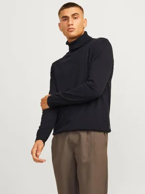 Immagine prodotto di JACK & JONES Maglia a collo alto con polsini a coste e logo applicato Taglia: L