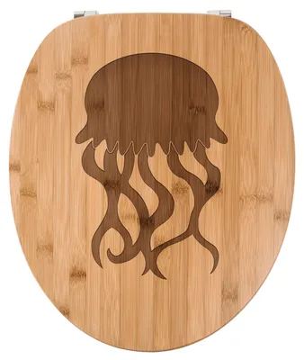 Produktbild von Mr. & Mrs. Panda WC Sitz Aus Holz Qualle - Transparent - Geschenk, Toilettendeckel, Klobrille, Klodeckel, WC-Brille, Meer