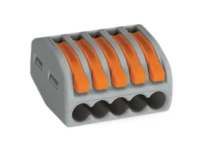 Immagine prodotto di Morsetto di collegamento Wago a 5 conduttori, max. 4 mm², grigio, confezione da 1 pz.