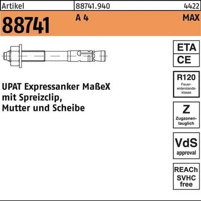 Produktbild von UPAT Expressanker MAX 8/10/75 Edelstahl A4