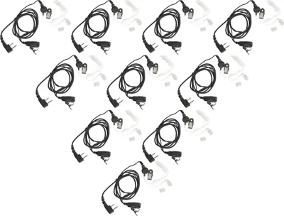 Produktbild von vhbw 10x Headset kompatibel mit Intek H-520, MT-5050 Funkgerät - schwarz, Akustikschlauch