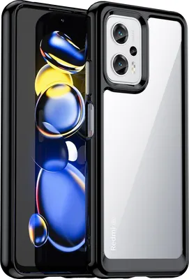 Produktbild von Xiaomi Poco X4 GT Hülle, Klar Rückseite Stoßfeste TPU Silikon Bumper Schutzhülle für Xiaomi Poco X4 GT Schwarz
