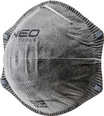 A close-up, studio shot of a single gray particle respirator mask.