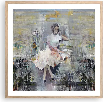 Produktbild von Gerahmtes Poster - Rahmen in heller Eiche - Zeitgenössisch Malerei Frau - 60x60 cm - Wand Bild - Wanddeko - Wandbilder - Kunstposter - Wandposter - Bilderrahmen - Bilder - Kunstdruck - P2NAC60x60-4596