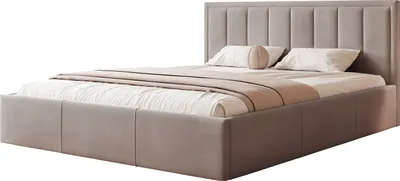 Produktbild von Polsterbett MOON 120x200 mit Holzlattenrost - Bequemes Bett - Braun