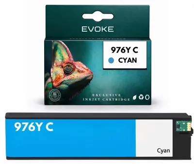Image de Cartouche d'encre Evoke, compatible avec l'imprimante HP 976Y L0S29Y, cyan, 250 ml, rendement de 13 000 pages, compatible avec les modèles PageWide P55250dw et P57750dw