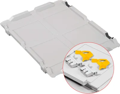 Produktbild von SparSet 10x Scharnierdeckel Set Eurobox NextGen mit 2 gelben Schiebeschnappverschlüssen | BxT 40x60cm | Eurobehälter, Transportbox, Transportbehälter, Stapelbehälter