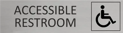 Produktbild von CombiCraft Aluminium Türschild Accessible Restroom 165x45mm mit 3M-Tape zur Befestigung, einfache Kennzeichnung von Räumen und Bereichen