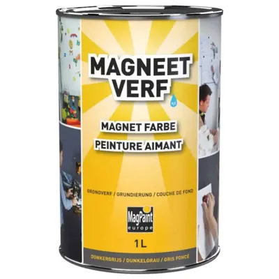 Productafbeelding van MagPaint Magneetverf 1 L – magnetische muurverf op waterbasis, donkergrijs