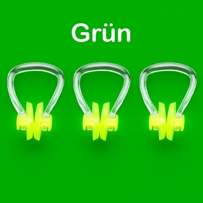 Produktbild von 3 Stück Nasenklamme Schwimmen Nasenclip Wasserschutz grün