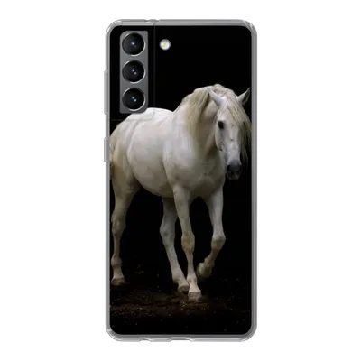 Produktbild von MuchoWow® Handyhülle Schutzhülle Hülle für Samsung Galaxy S21 Pferde - Nutztiere - Schwarz Silikon Softcase Handy Hülle - Softcase
