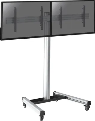 Image de Support sur roulettes pour 2 écrans TV 43'' - 49'' - Hauteur 175cm