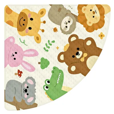 Zdjęcie produktu dla Antypoślizgowa mata pod prysznic, kwadratowa, 55x55 cm, wolna od BPA, odporna na pleśń, można prać w pralce. Idealna do łazienki