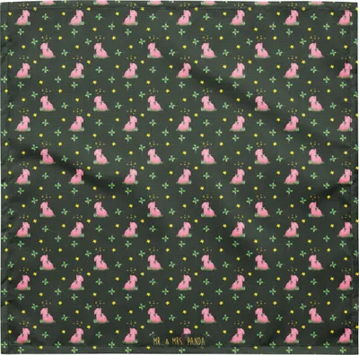 Produktbild von Mr. & Mrs. Panda Schweißband Schwein Glück S - Grün - Geschenk, Foulard, Halstuch, Sterne, Schweinchen, Bandana, Dreieckstuch, Ziele, Tuch, Glücksbringer, Träume