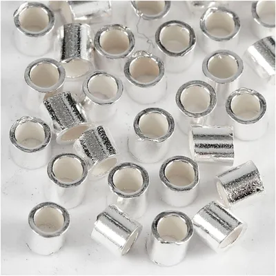Produktbild von Quetschperlen, D 2 mm, Silber, 50 Stk/ 1 Pck [HOB-60879]