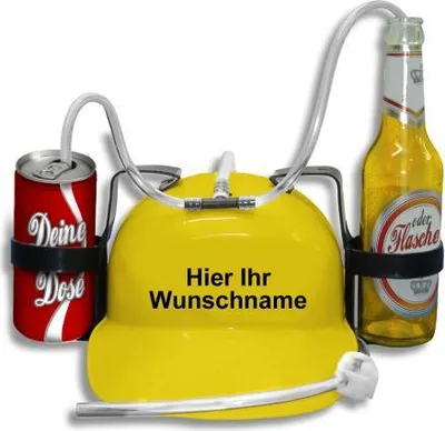 Produktbild von Trinkhelm Spaßhelm mit Wunschname Personalisierbar - 51601 Color - gelb