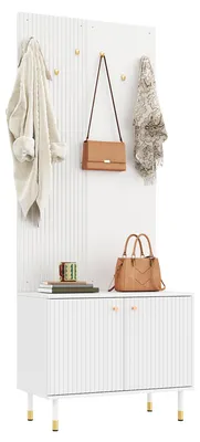 Productafbeelding van Kledingkast met combinatie van opbergruimte voor kleding en schoenen, gemaakt van spaanplaat en MDF