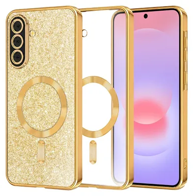 Zdjęcie produktu dla Techsuit Luxury Glitter MagSafe etui do Samsung Galaxy A37 5G - złote