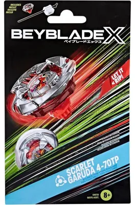 Image de Toupie beyblade x scarlet garuda 4-70tp - type équilibre - pack toupie et lanceur - hasbro g1673