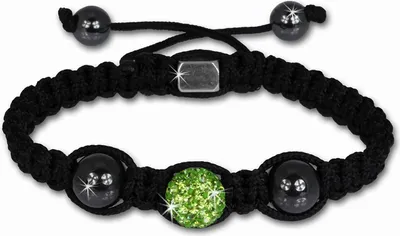 Image de Bracelet Shamballa original Sterlinx avec 1 boule scintillante vert clair SHS11L