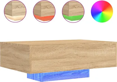 Productafbeelding van vidaXL Salontafel met LED-verlichting, Sonoma-eikenhout, 85x55x31 cm