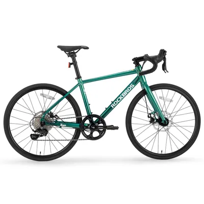 Immagine prodotto di ROCKBROS, bicicletta da corsa per adolescenti, 22 pollici, telaio in alluminio, cambio SENSAH PHI a 10 velocità, freni a disco meccanici, adatta a ciclisti di altezza 140-155 cm, taglia EU, colore verde turchese