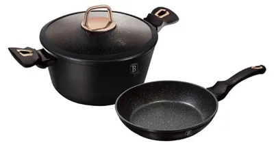 Immagine prodotto di BERLINGERHAUS Set di stoviglie da 3 pezzi con superficie in titanio Collezione Black Rose BH-8167