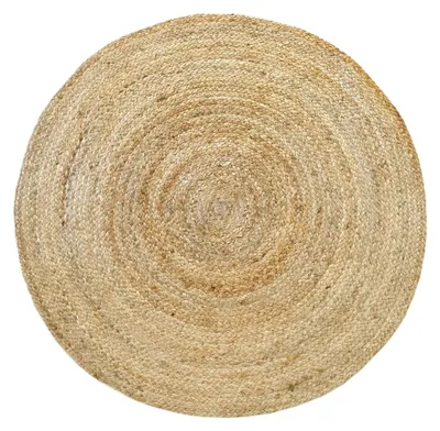 Obrázok produktu pre Omgoods - Koberec Alhambra z jutových vlákien, okrúhly - 100% prírodná juta, ručne tkaný - 100x100 cm