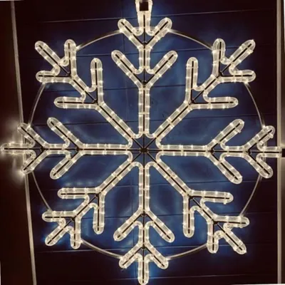 Productafbeelding van DecoLED LED-sneeuwvlok, hangend, diameter 80 cm, warm wit licht