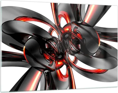 Produktbild von Bilder auf glas - Abstrakt Ring Glas Komposition - 120x80cm - Glasbilder - Wandbilder - Kunstdruck - zum Aufhängen bereit - Wanddekoration aus Glas - Glas Bilder - Wandbild auf Glas - GAA120x80-1342