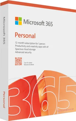 Produktbild von Microsoft Office 365 Personal, Office-Paket, 1 Lizenz(en), 1 Jahr(e), Abonnement, Download, Windows 10, Windows 11