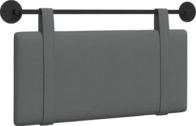Image de Tête de lit suspendue vidaXL en tissu gris foncé