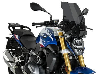 Zdjęcie produktu dla Wiatroszytna Puig New Generation Touring, wymiary 455 x 350 mm, z homologacją ABE, przeznaczona do motocykli BMW R1250R, rocznik 2023-2025