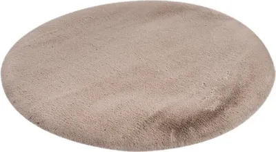 Produktbild von Lalee Heaven - Runder Teppich - Teppich - Teppich - Hochflor - Super weich -bequem Flauschig - Kaninchenfell- 160x160 cm Rund Taupe